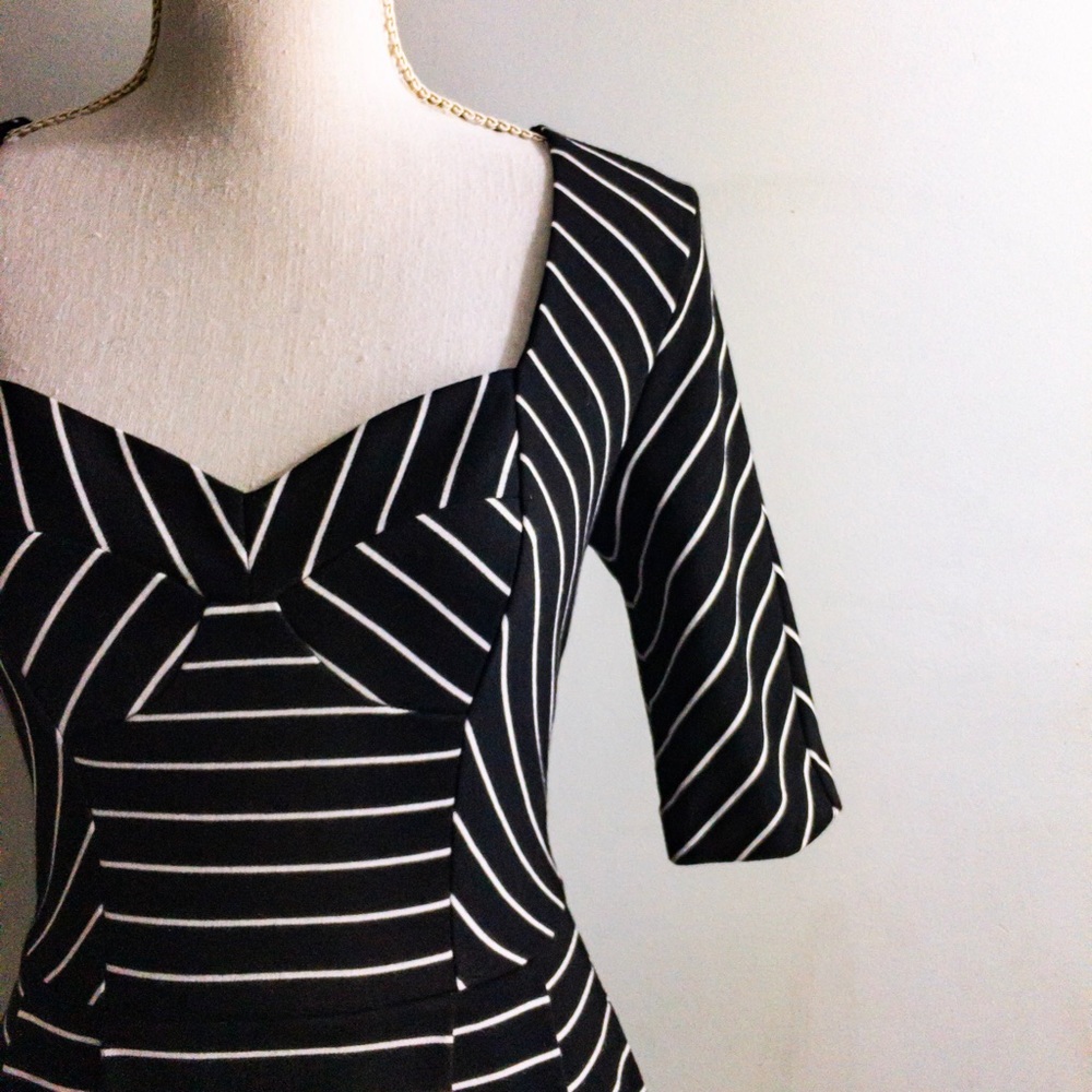NWT bebe Wonderland Striped Dome Dress XS